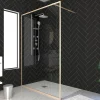 Paroi de douche à l'italienne dorée Galedo Golden Edge transparent 120cm