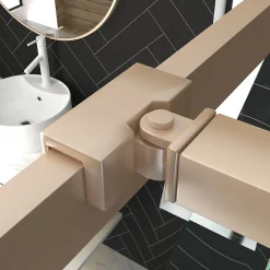Paroi de douche à l'italienne dorée Galedo Golden Edge transparent 120cm