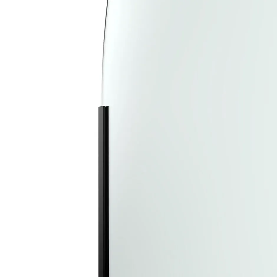 Paroi de douche à l'italienne arrondie l.120 x 198 cm, profilés alu finition noir mat, GoodHome Ledava* Paroi De Douche