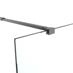 Paroi de douche à l'italienne fixe l.120 x H.195 cm, verre transparent, profilés alu noir, GoodHome Ledava