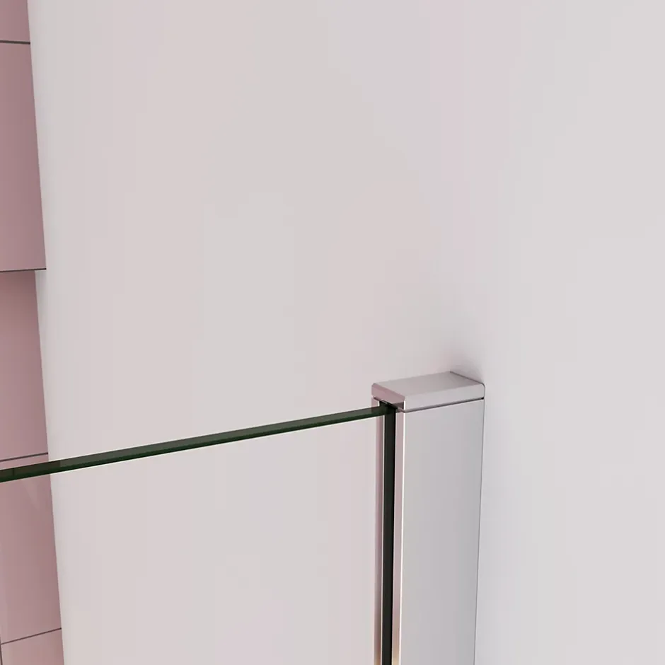 paroi de douche à l'italienne fixe 40x200cm,style atelier,Profilé en aluminium chromé,en 8mm verre anticalcaire,sans receveur