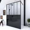 Paroi de douche à l'italienne Galedo Black Indus transparent 140cm* Paroi De Douche