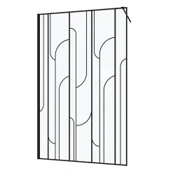 Paroi de douche à l'italienne l.120 x H.195 cm profilés noirs, Galedo Art Déco* Paroi De Douche