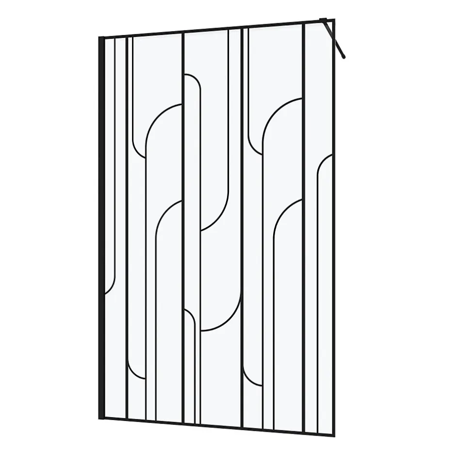 Paroi de douche à l'italienne l.120 x H.195 cm profilés noirs, Galedo Art Déco* Paroi De Douche