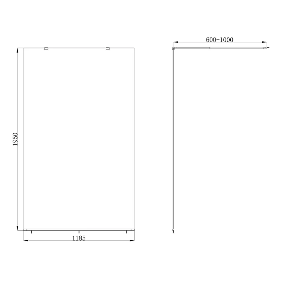Paroi de douche à l'italienne centrale l.120 x 195 cm, profilés alu doré brossé, GoodHome Ledava* Paroi De Douche