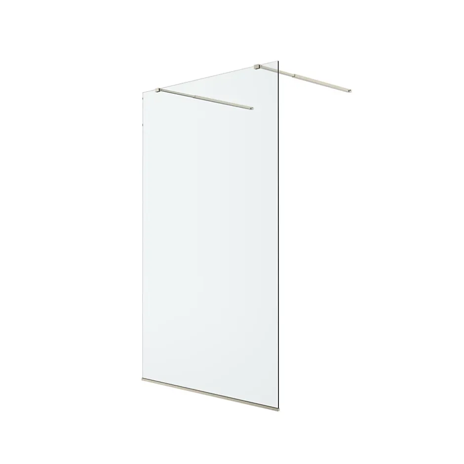 Paroi de douche à l'italienne centrale l.120 x 195 cm, profilés alu doré brossé, GoodHome Ledava* Paroi De Douche
