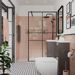 Paroi de douche à l'italienne GoodHome Ahti transparent profilé noir 120 cm