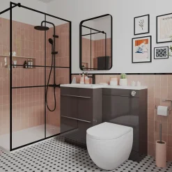 Paroi de douche à l'italienne GoodHome Ahti transparent profilé noir 120 cm