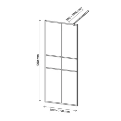 Paroi de douche à l'italienne GoodHome Ahti transparent profilé noir 120 cm