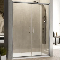 Kassandra Paroi de douche 2 verres fixes + 2 portes coulissantes BELLA 180 cm Paroi laterale : 67 - 69 cm