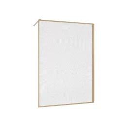 Aurlane Paroi de douche 140 x 200 HINATA - style Japandi courbes douces - Cadre effet Bois - Verre 6mm* Paroi De Douche