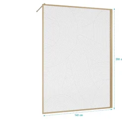 Aurlane Paroi de douche 140 x 200 HINATA - style Japandi courbes douces - Cadre effet Bois - Verre 6mm* Paroi De Douche