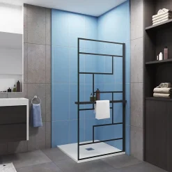 Paroi de douche 80 x 200cm - 8mm verre anticalcaire Style moderne + Étagère de Douche 80cm en alu* Paroi De Douche