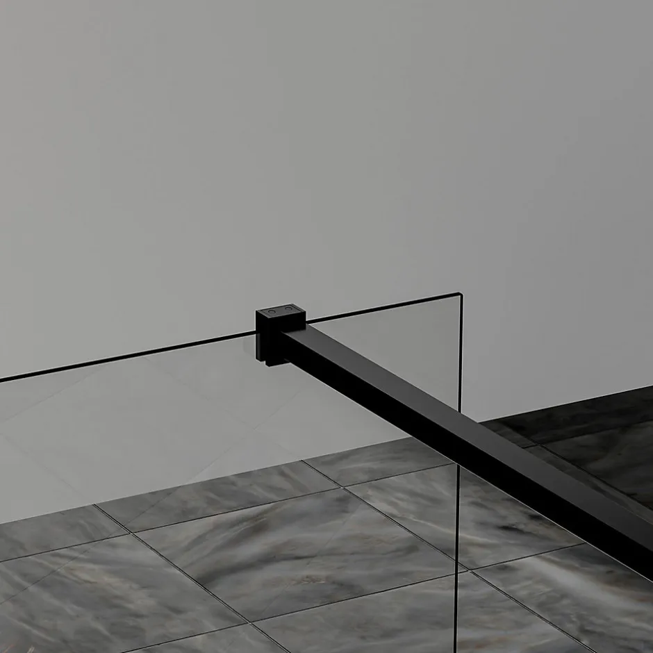 Paroi de douche a l italienne 70x200 cm Verre trempe 8 mm Profile mural et barre de stabilisation 90 cm recoupable Aluminium* Paroi De Douche