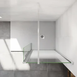 Paroi de douche avec 40 cm retour pivotant - 80 x 200 cm - 8 mm Verre effet Brume, finition chrome avec barre de fixation 140cm* Paroi De Douche