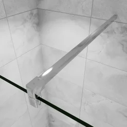 Paroi de douche avec 40 cm retour pivotant - 80 x 200 cm - 8 mm Verre effet Brume, finition chrome avec barre de fixation 140cm* Paroi De Douche