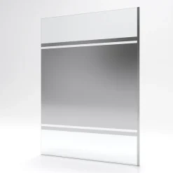 Aurlane Paroi de Douche avec Bande Miroir 140x200cm - Verre 8mm - Profilé Chrome - FREEDOM 2 MIRROR