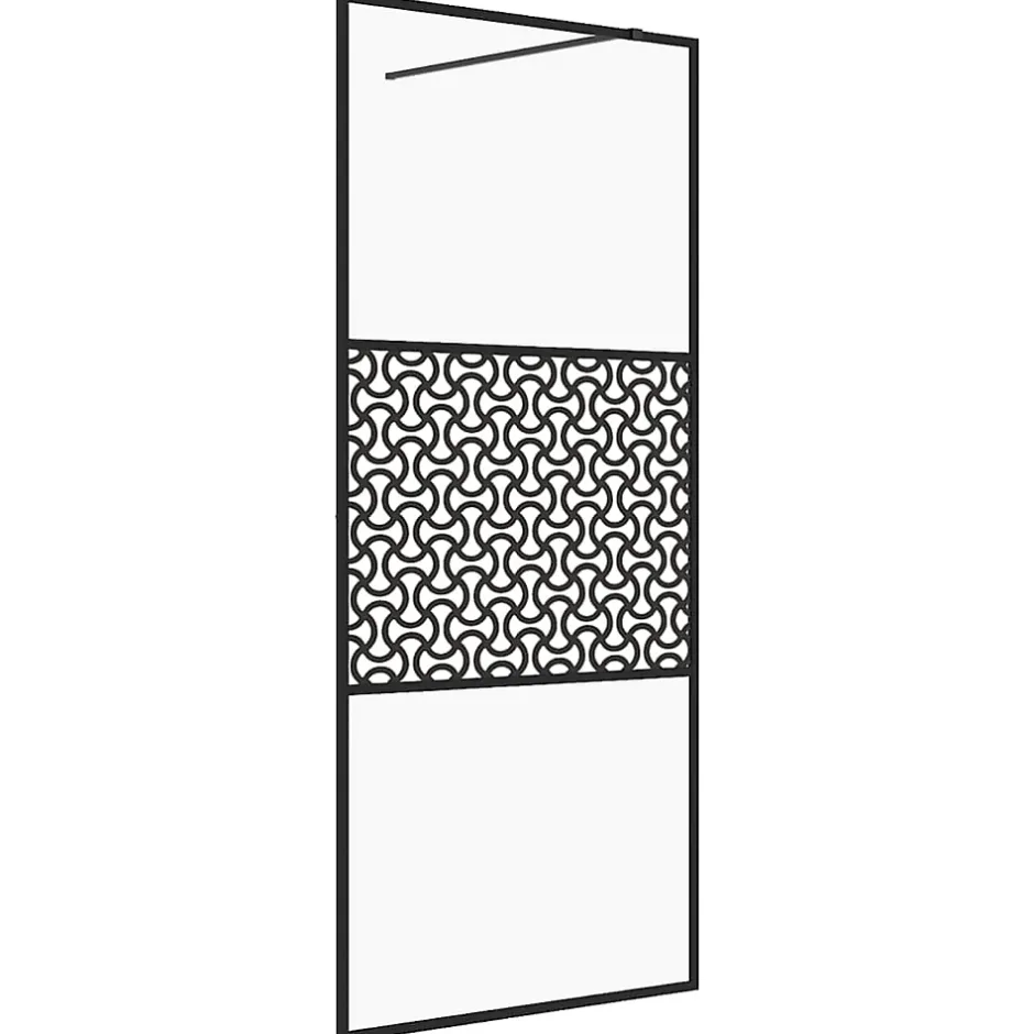 Vidaxl Paroi de douche avec verre ESG transparent 100x195 cm Noir