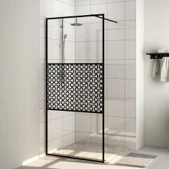 Vidaxl Paroi de douche avec verre ESG transparent 100x195 cm Noir