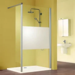 Paroi de douche avec volet pivotant l.90 + 35 cm, verre dépoli, Schulte MasterClass* Paroi De Douche