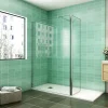 AICA Sanitaire Paroi de douche Chrome 100 x 200 cm avec volet pivotant à 180 degré - Verre anticalcaire - Barre de stabilisation incluse* Paroi De Douche
