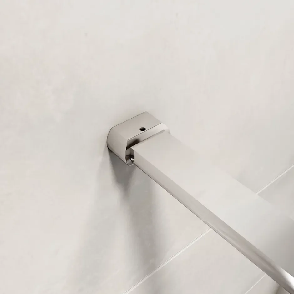 Paroi de douche chrome 90x190cm,6mm verre anticalcaire avec bandes horizontales sérigraphiées,avec barre de fixation 90cm* Paroi De Douche