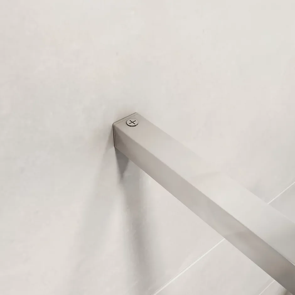 Paroi de douche chrome 120x190cm,6mm verre anticalcaire avec bandes horizontales sérigraphiées,barre de fixation 140cm en carré* Paroi De Douche