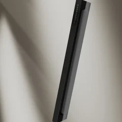 Kassandra Paroi de douche coulissante DELTA - Noir Mat - 157-159.6 cm - Fermeture amortie - Réversible - Anticalcaire