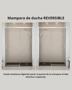 Baño Total Paroi de douche coulissante 1 porte 1 fixe 1 porte 100 cm (Adaptable 95-99cm) Verre 6 mm clair anti-calcaire Profil Chrome* Porte De Douche