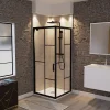 Cuisibane Paroi de douche d'angle avec porte pivotante 80x80 ATELIA