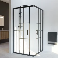 Cuisibane Paroi de douche d'angle effet verrière ATELIA 100 cm x 100 cm* Porte De Douche