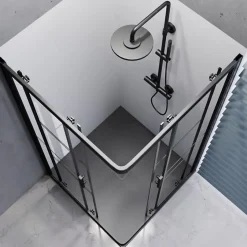 Cuisibane Paroi de douche d'angle effet verrière ATELIA 100 cm x 100 cm* Porte De Douche