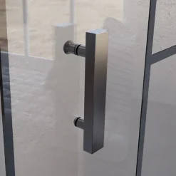 Cuisibane Paroi de douche d'angle effet verrière ATELIA 100 cm x 100 cm* Porte De Douche