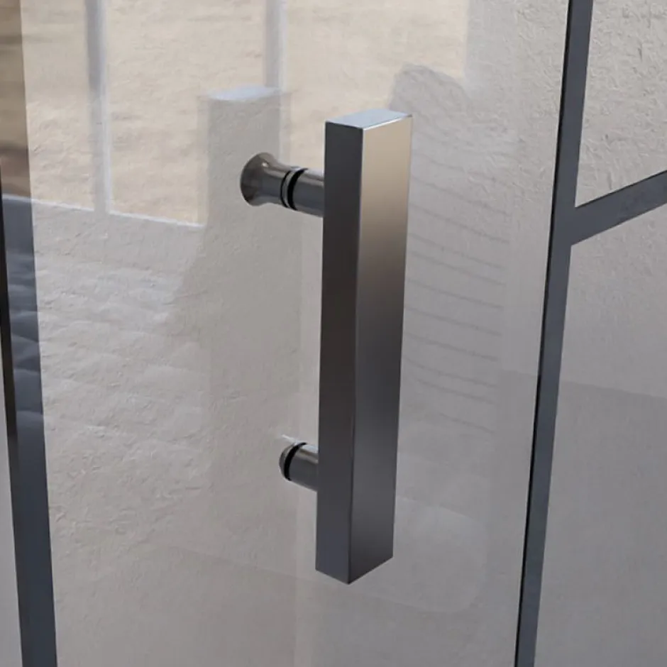 Cuisibane Paroi de douche d'angle effet verrière ATELIA 100 cm x 100 cm* Porte De Douche