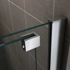 Saniverre Paroi de douche d'angle NAPOLI H.200 cm porte coulissante verre 8 mm transparent 90 x 160 cm (porte 160) -