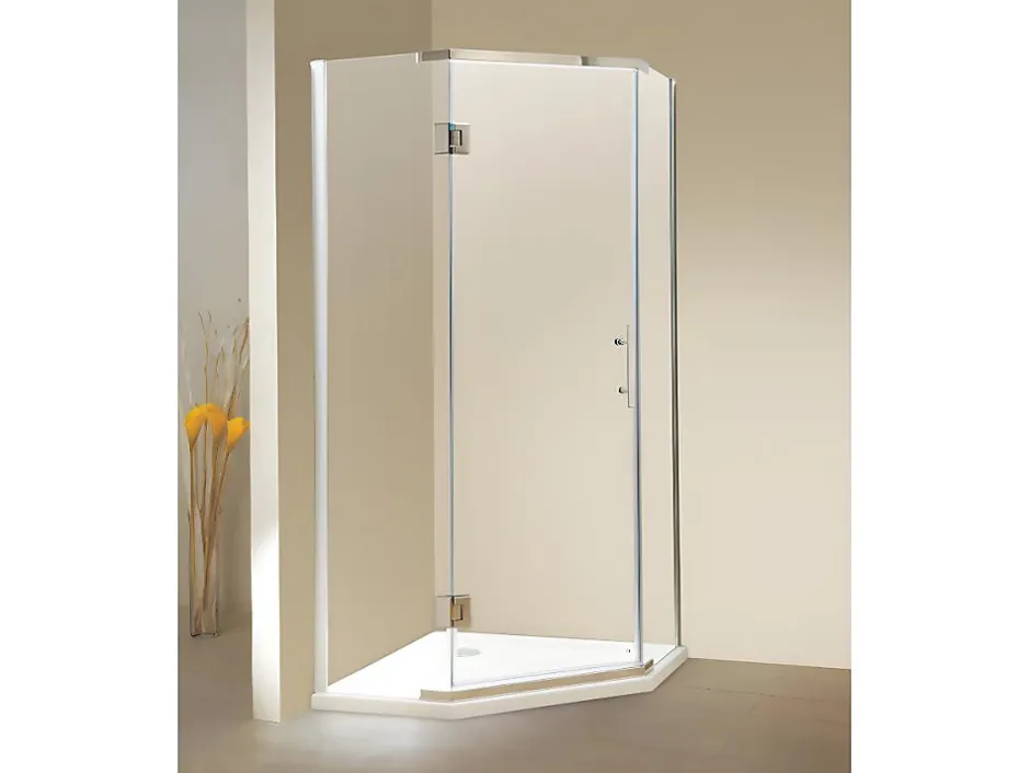 Vente-unique Paroi de douche d'angle porte battante - receveur inclus - ARDIA - 90x185 cm* Paroi De Douche