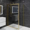 Cuisibane Paroi de douche d'angle porte coulissante + retour fixe GOLDY 120 cm x 80 cm* Porte De Douche