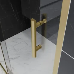 Cuisibane Paroi de douche d'angle porte coulissante + retour fixe GOLDY 120 cm x 80 cm* Porte De Douche