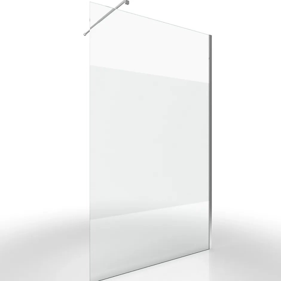 Aurlane Paroi de Douche Dépolie 140x200cm + Barre de fixation extensible - Verre 8mm - Finition Chrome* Paroi De Douche