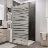 Paroi de douche fixe à l'italienne l.120xH.190cm, Walk In, verre transparent anticalcaire 6mm, décor Mistral, profilé chromé, Schulte NewStyle* Paroi De Douche