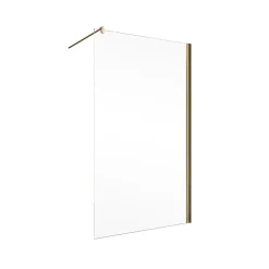 Paroi de douche fixe à l'italienne l.120xH.200cm, Walk In, verre transparent anticalcaire 6mm, profilé doré mat, Schulte NewStyle* Paroi De Douche