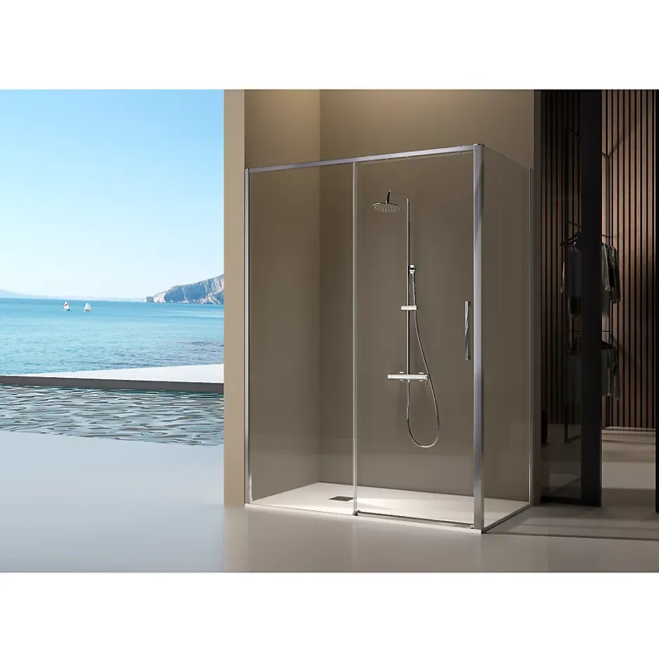 Kassandra Paroi de douche fixe + porte coulissante DELTA 120-122.6 cm* Porte De Douche