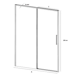 Kassandra Paroi de douche fixe + porte coulissante DELTA 120-122.6 cm* Porte De Douche