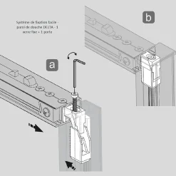 Kassandra Paroi de douche fixe + porte coulissante DELTA 120-122.6 cm* Porte De Douche