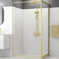 Galedo Paroi de douche fixe 90 x 200 cm, doré brossé, Factory* Paroi De Douche