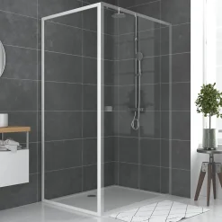 Galedo Paroi de douche fixe blanc Spot transparente 80cm* Paroi De Douche