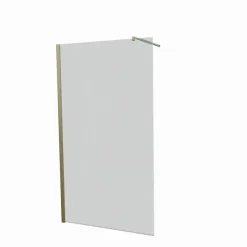 Cuisibane Paroi de douche fixe dorée 110 cm x 200 cm GOLDY - Verre 8 mm
