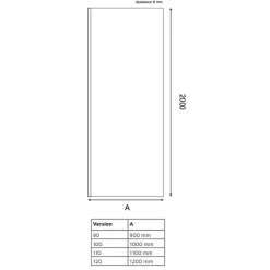 Cuisibane Paroi de douche fixe dorée 110 cm x 200 cm GOLDY - Verre 8 mm