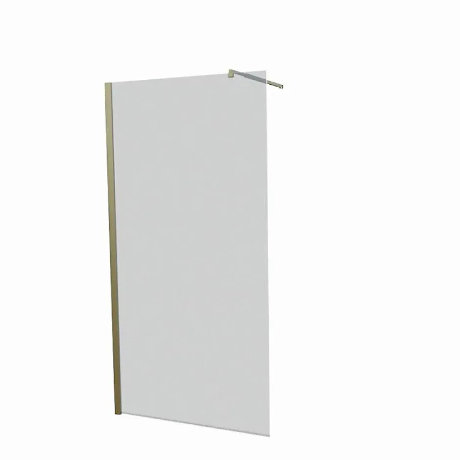 Cuisibane Paroi de douche fixe dorée 100 cm x 200 cm GOLDY - Verre 8 mm