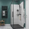 GoodHome Paroi de douche fixe Ezili transparente profilé noir 90 cm